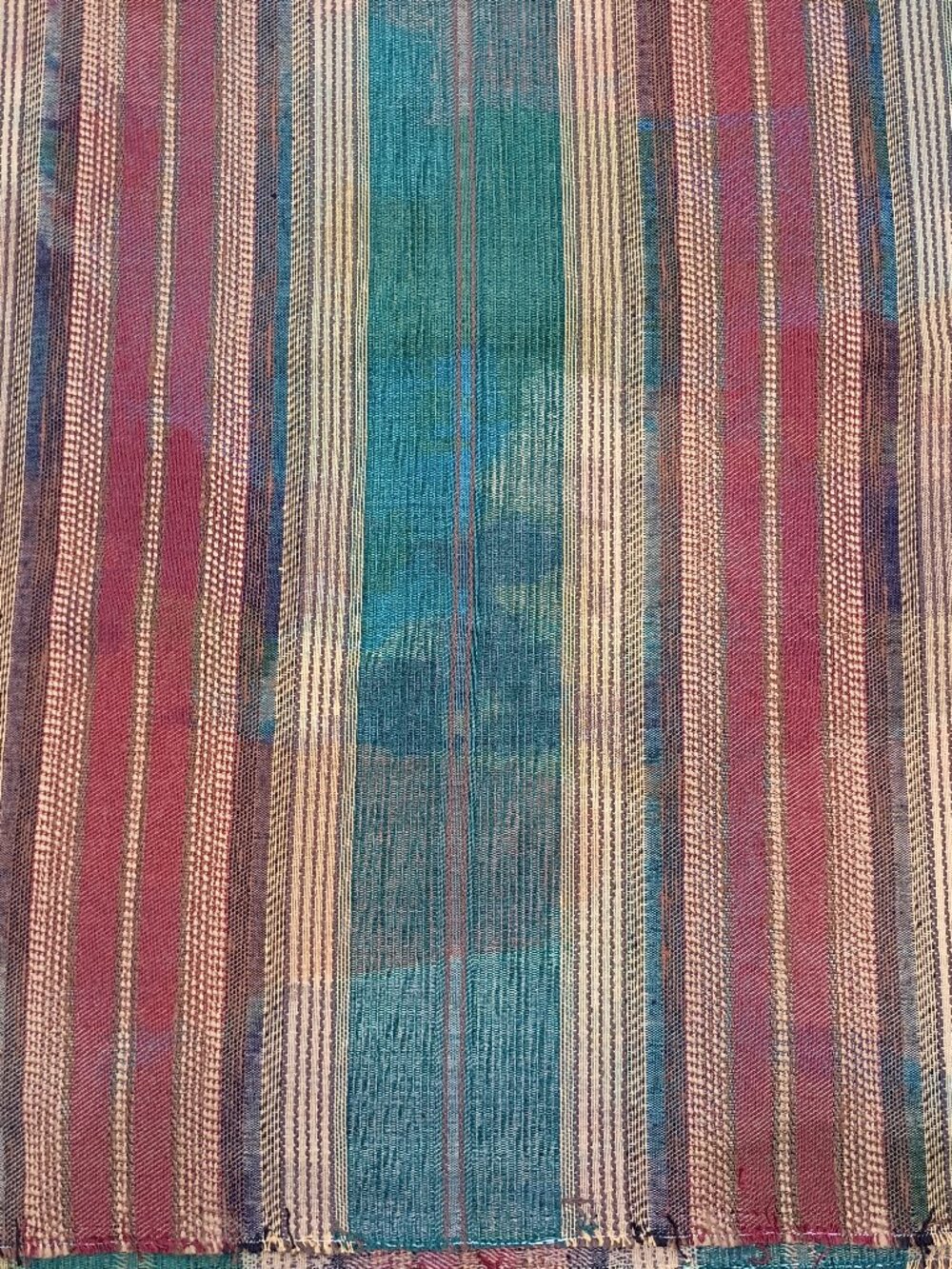 Vintage Adobe Upholstery Fabric 5 Yd Heavy Textured Southwestern Stripe Rustic